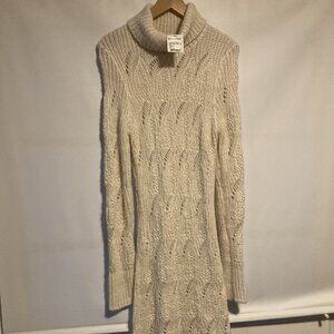 Bebe Vintage 2000s Cream Knit Sweater Dress – Size Large